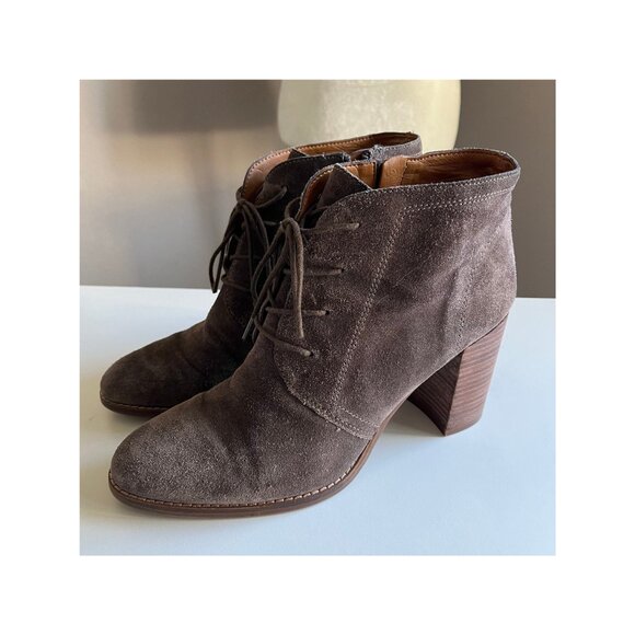 Sarto Lace Up Leather Upper Brown Ankle Boots - Picture 2 of 9